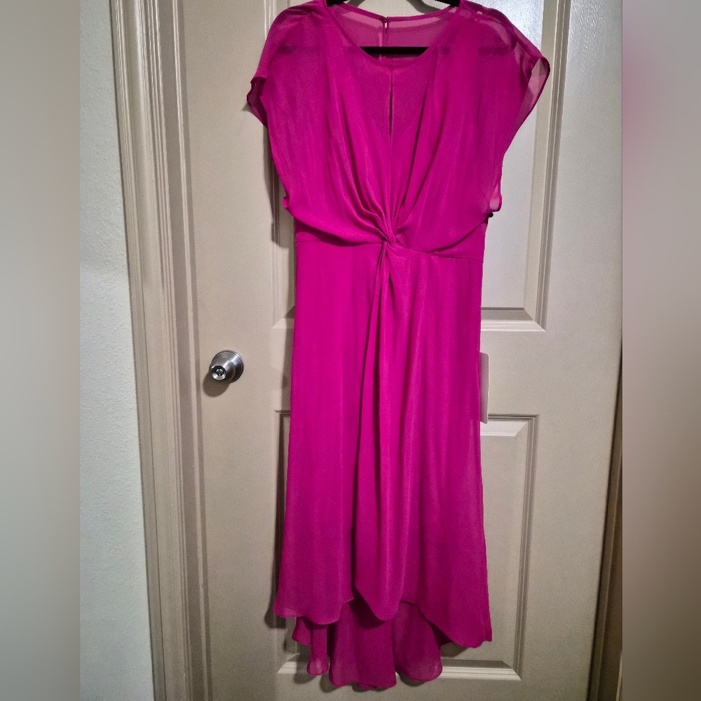 Adrianna Papell Magenta High Low Dress